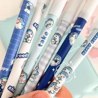 12PCS Bolígrafos De Punto Erasables 0.5mm Tinta Azul Diversión Estudiantes Oficina Suministros Escribir Astronauta Oso Uva - details 2