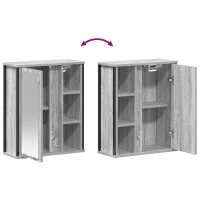 vidaXL Mueble de baño de pared con espejo gris Sonoma 50x21x60 cm - details 5