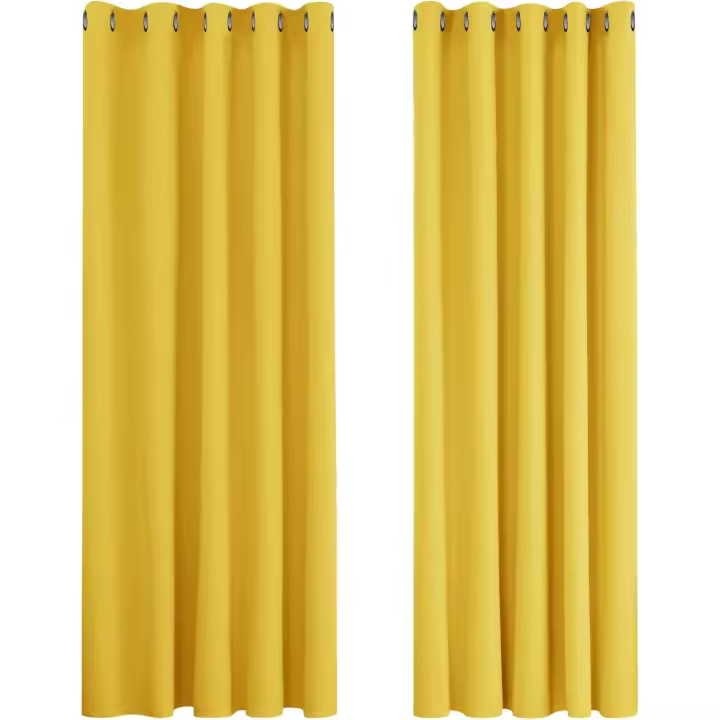 Cortinas opacas para interiores, 2 piezas, 240 cm de alto, con aislamiento térmico y ojales para sala de estar moderna, 150 x 240 cm (ancho x alto), color amarillo - 1