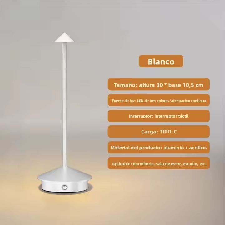 Lámpara De Mesa Inalámbrica Recargable LED Táctil Portátil Luz Nocturna Dimmer Para Sala De Estar Restaurante Bar Baile Pareja Cena - 1
