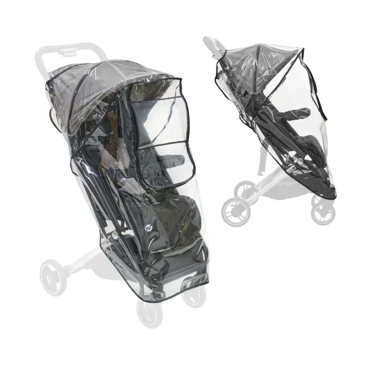 MS - Burbuja de lluvia universal para Silla de Paseo Bebe con Ventana y cremallera, Plástico de Lluvia transparente con bolsa de transporte - 1