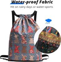 Mochila plegable de la cuerda de la prenda impermeable del bolso de la cuerda con el peso ligero del compartimiento de bolsillo - details 2