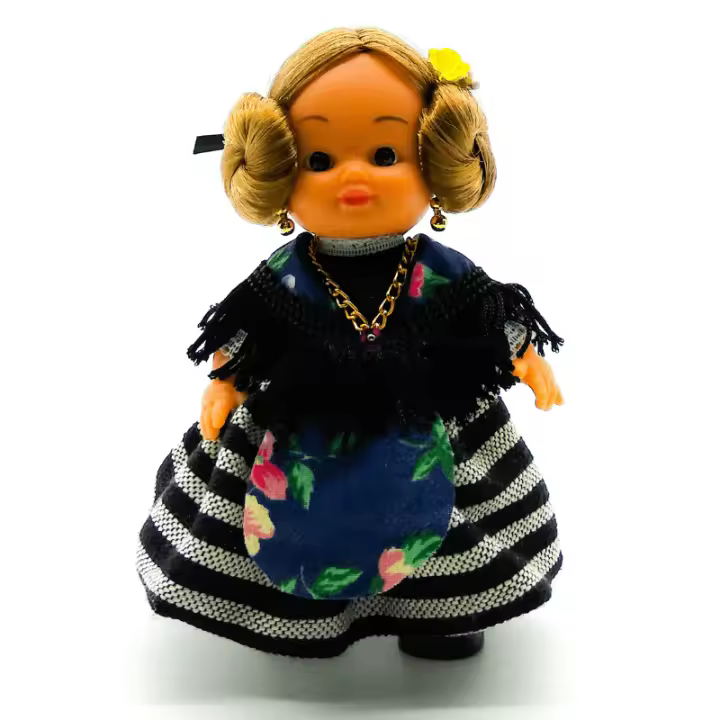 Muñeca regional Extremeña Folk Artesanía original colección 15 cm.vestido típico Extremadura, fabricada en España. - 1