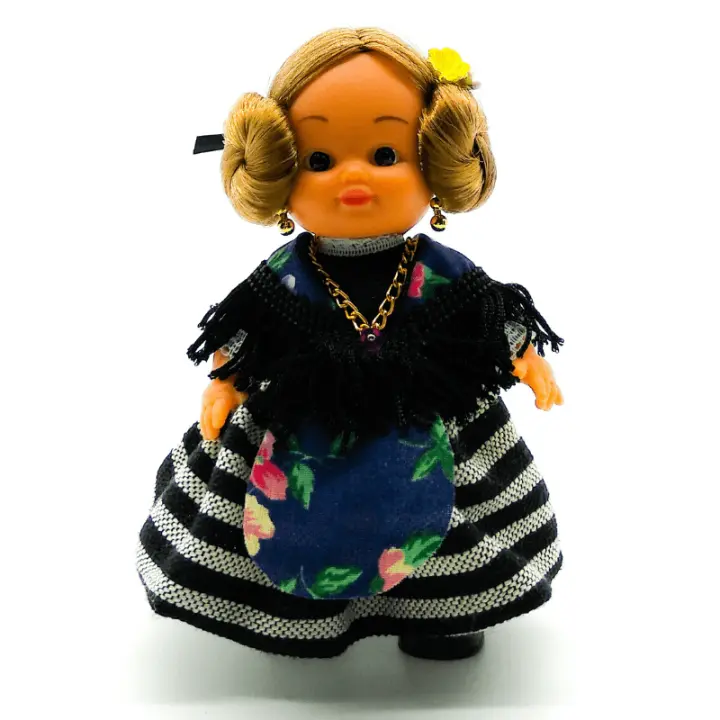 Muñeca regional Extremeña Folk Artesanía original colección 15 cm.vestido típico Extremadura, fabricada en España. - 1