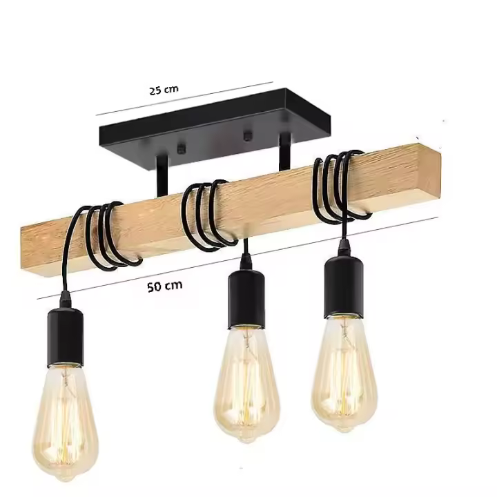 Lámpara Colgante Creativa Y Moderna De Madera Sólida Para Comedor Sala De Estar Restaurante Iluminación Pendente De Techo - 1