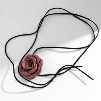 Collar Gargantilla Elegante Con Gran Flor Para Mujer Moda 2023 Cadena Larga De Nudo Joyería En Collar De Cuello - details 9