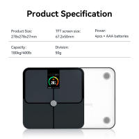 Báscula De Baño Digital Inteligente Analizador De Cuerpo Con Medición De Grasa Y BMI Escala De Peso Para Humanos Con Pantalla LCD Resistente Al Glass - details 1