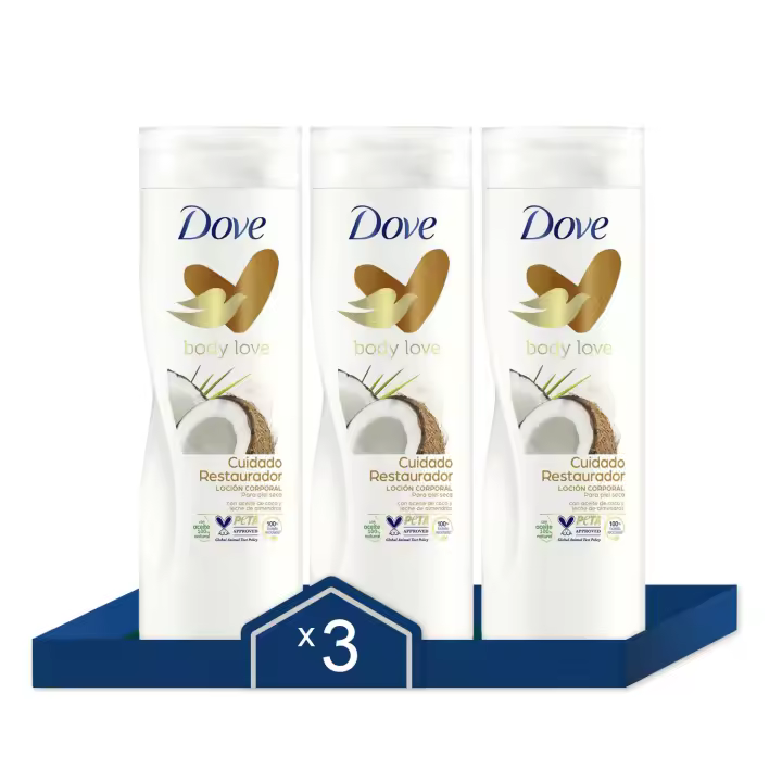 Dove Loción Corporal Cuidado Restaurador Coco Ritual 400ml - Pack de 3 - 1