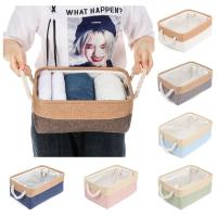 Cesta De Almacenamiento De Ropa Para Bebé Organizador De Lino Plegable Para Calcetines Sujetadores Y Juguetes En Colores Gris Azul Oscuro Café Rosa Beige Verde - details 2