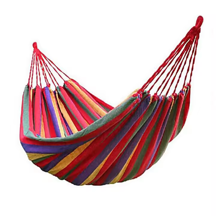 GREATOYAR Hamaca al Aire Libre Camping Jardín Playa Viajes de Lona de Algodón, Capacidad de Carga de Hasta 85KG / 150KG, Portátil con Bolsa de Transporte, Color Aleatorio - 1