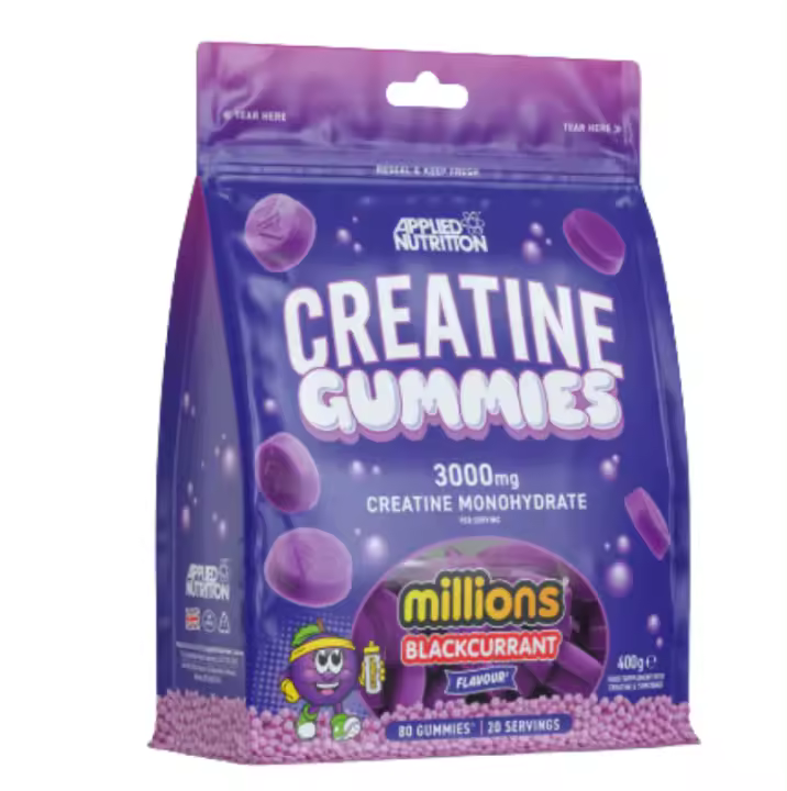 APPLIED NUTRITION - Gomitas de monohidrato de creatina (20 porciones) - (Sabor Grosella Negra)  Las gomitas de monohidrato de creatina de Applied Nutrition ofrecen una forma deliciosa y práctica de potenciar tu rendimiento deportivo - 1