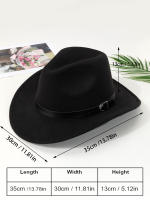 Sombrero De Vaquero Occidental Con Cinturón Curled Accesorios De Piel De Oveja Estilo Nacional Para Rendir Cuentas Y Actuaciones De Jazz - details 4