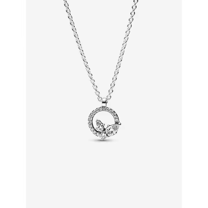 Pandora - Collar with Colgante de Círculo y Racimo de herbario brilliantly-Plata de Legislación - 1