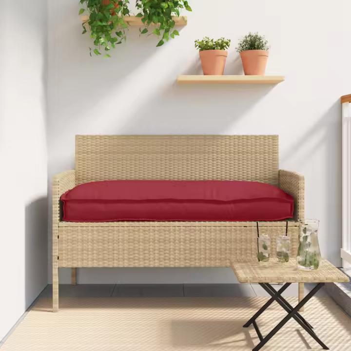 Cojín de Exterior vidaXL Rojo Vino Poliéster 110 x 40 x 8 cm Cojín - 1