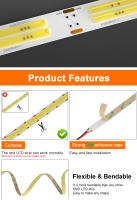 Tira De LED COB Super Brillante 600LEDs/m 12mm Ancho DC 24V 3000K 4000K 6000K Para Decoración De Casa FOB Luz De Tira 10m 20m - details 4