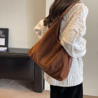 Bolso De Hombro Para Mujer Vintage Con Capa Mate Gran Capacidad Color Sólido Estilo Casual Retro Para Otoño Bolsa De Comercio - details 16