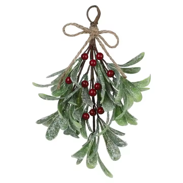 Falsas Ramas De Mistletoe Artificiales Con Efecto De Niebla Decoración Festiva Para El Hogar Y Navidad Ramas Duraderas De Flores Artificiales Para Uso Interior En Invierno - 1