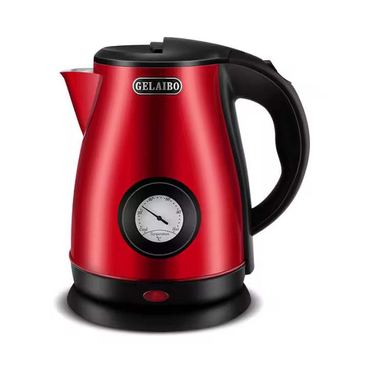 GELAIBO Hervidor Eléctrico De 1.8 Litros Capacidad Grande Acero Inoxidable Estilo Europeo Moda Diseño Mechanical Temperatura Fuente De Alimentación 240V - 1