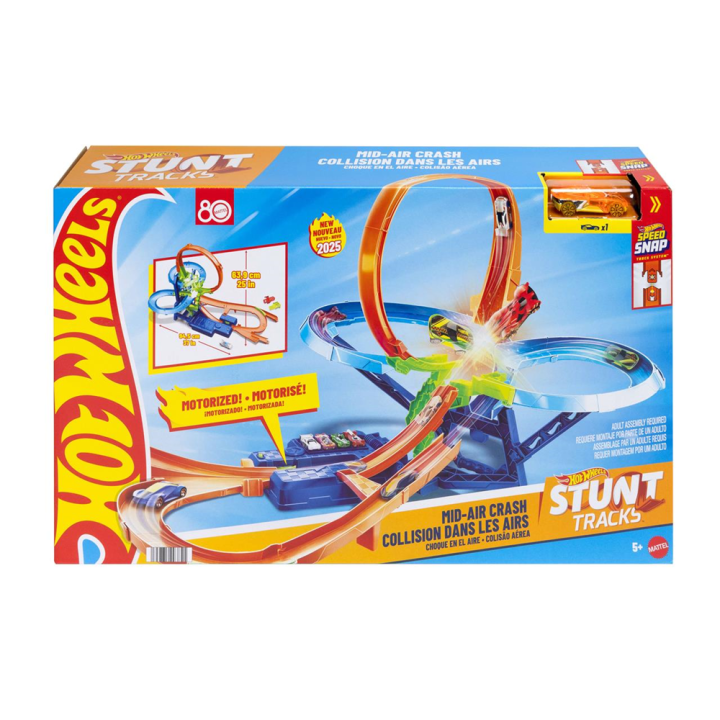 Pista Hot Wheels Big Air Crash. Incluye coche escala 1:64. 68,70x62,50x85,90 cm (Mattel JFD12)