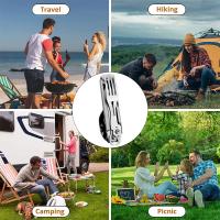 Cuchutlería Plegable Para Camping Multifuncional Portátil Incluye Navaja Cuchillo Cuchara Abrebotellas Y Abrepatas Equipamiento Para Picnic - details 6