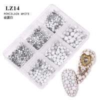 Kit De Diamantes Champagne Para Uñas Con 6 Cuadrículas De AB Cristales Planos Para Arte De Uñas Y Diseño De Manicura DIY Colores Mixtos - details 19