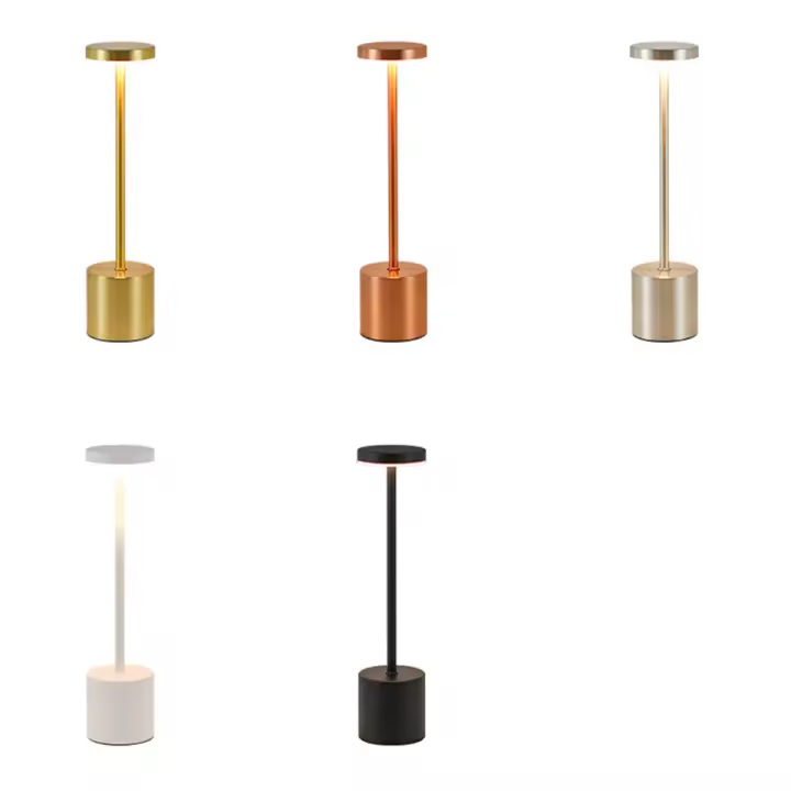 Lámpara De Mesa LED Recargable 4W Con Carga Tipo-C Luz Ambiental Creativa Táctil De Metal En Tres Colores Decoración Para El Hogar - 1