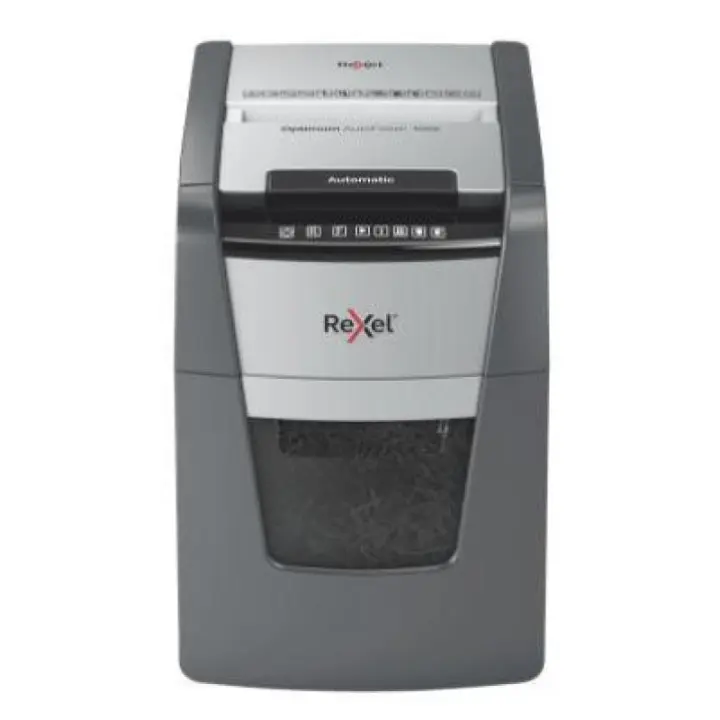 Destructora automática Rexel AutoFeed+ 100X, P-4, corta confeti (4x28mm), 100 hojas, contenedor de 34 litros - 1