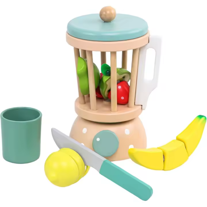 Juego de licuadora de madera para niños, exprimidor de frutas, juego de simulación Montessori, accesorios de cocina para niños y niños (exprimidor) - 1