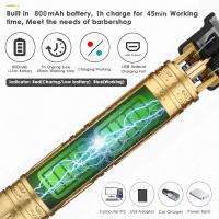 Cortadora De Pelo Profesional USB Recargable T9 Vintage Máquina Eléctrica Portátil Para Barba Corte Rápido De 85 Minutos Con Cuchilla De Acero Inoxidable - details 5