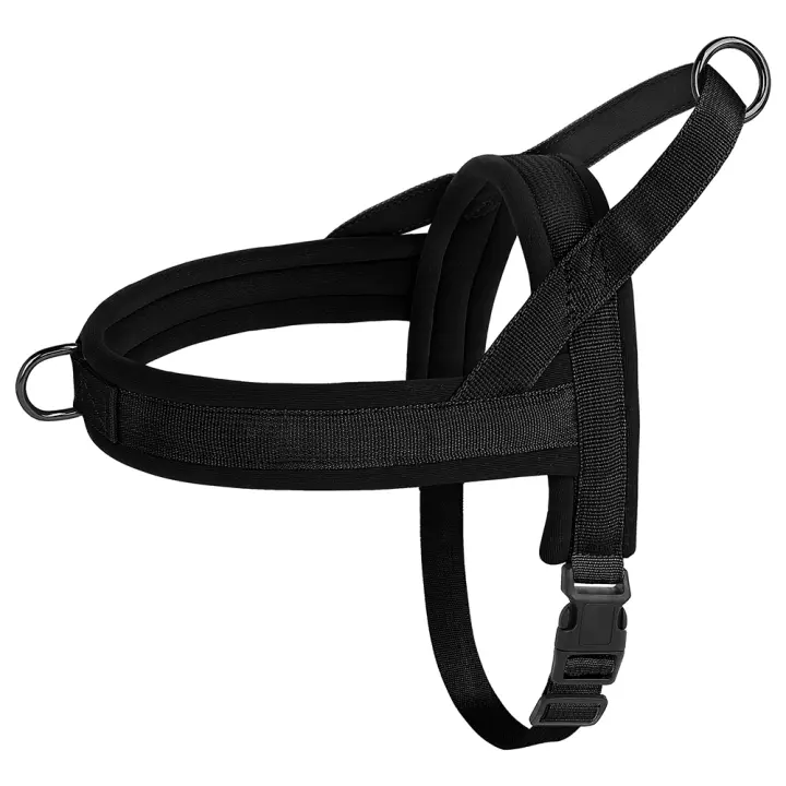 Harnés De Nylon Para Perros Y Gatos Con Colchón Ajustable Suave Para Exterior No Pull Para Bulldog Francés Chihuahua Perro Pupusa Color Negro/Azul/Rosa Tamaños XS/S/M - 1