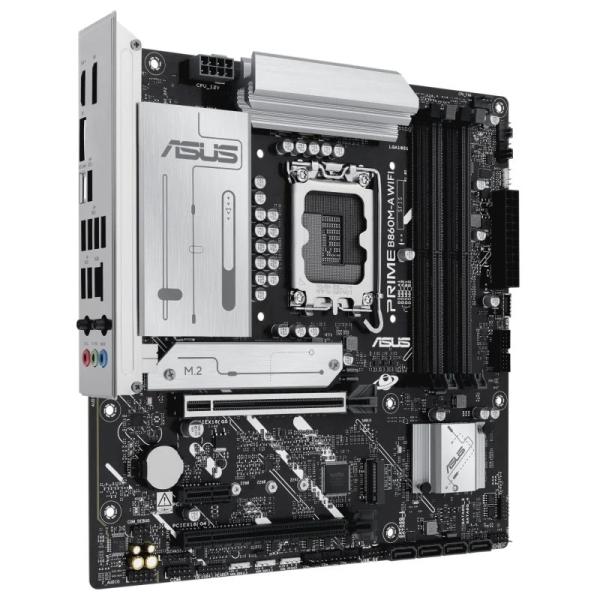 Asus prime b860m-a wifi placa base lga 1851 - wifi, bluetooth, 4x ddr5, 2x m2, 4x sata iii, pcie 4.0, 5.0, usb 2.0, 3.2, rj-45, hdmi, displayport - factor de forma microatx