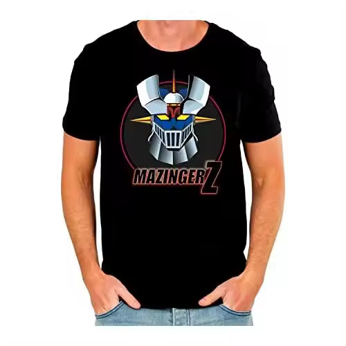 Camiseta Mazinger Z Hombre Manga Corta 100% Algodon -Color Negro-Camiseta Anime-EGB-Manga-Dibujos… - 1
