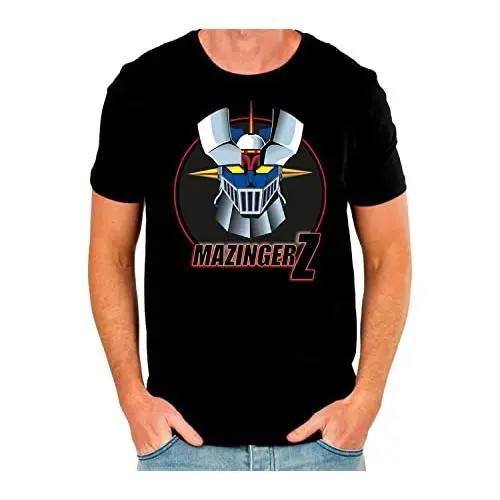 Camiseta Mazinger Z Hombre Manga Corta 100% Algodon -Color Negro-Camiseta Anime-EGB-Manga-Dibujos… - 1