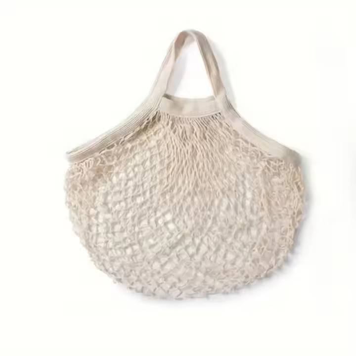 Bolsa De Compras Portátil Y Reutilizable De Malla Para Frutas Y Verduras Bolsa Plegable Para Supermercado Con Doble Capacidad - 1
