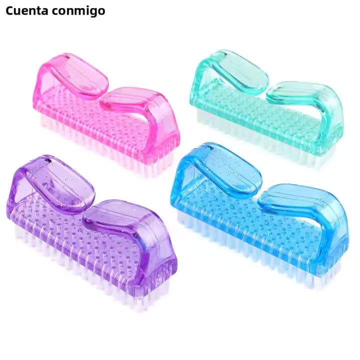 Kit De 4 Brochas De Uñas Con Mango Plástico Limpieza De Manos Y Uñas Pedicura Para Pies Y Uñas Marca Countonme - 1