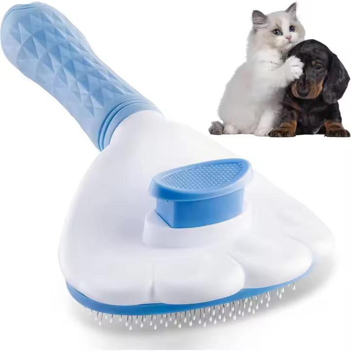 Pelo para mascotas-Melo de ASEO para Gatos de fur short or ancho. Masajea a Perros y gatitos para eliminar la Capa INLA Baja y reducir la Caida hasta un 95% (Azul). - 1