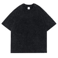 Camiseta Retro Punk 100% Algodón 230g Hombres Mujeres Vintage Manga Corta Hip Hop Suéteres Sueltos Color Sólido Casual Verano - details 7