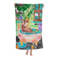 Toalla De Playa Microfibra Animal Capybara Secado Rápido Toalla De Piscina Para Viajes Yoga Absorbente Suave Y Skin-friendly Tamaño 76x182 Cm - details 6