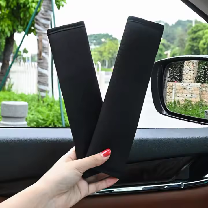 Cubiertas De Cinturón De Seguridad Para Coche 2pcs Almohadillas De Hombro Para Adultos Jóvenes Y Niños Accesorios Interiores Cochebar Plush Negro Y Rosa - 1