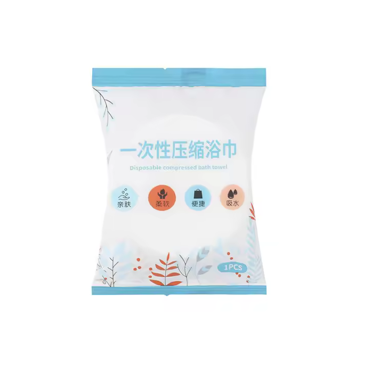 Toalla De Baño Desechable Y Comprimida Para Viajes Y Hoteles Toallas Lavables De Algodón Y Poliéster Técnica Combed Origin China Continental - 1
