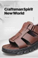 Sandalias Para Hombre Ajustables De Color Sólido Con Suela De Goma Duradera Y Comodidad Respirable PU Para Caminar Al Aire Libre - details 6
