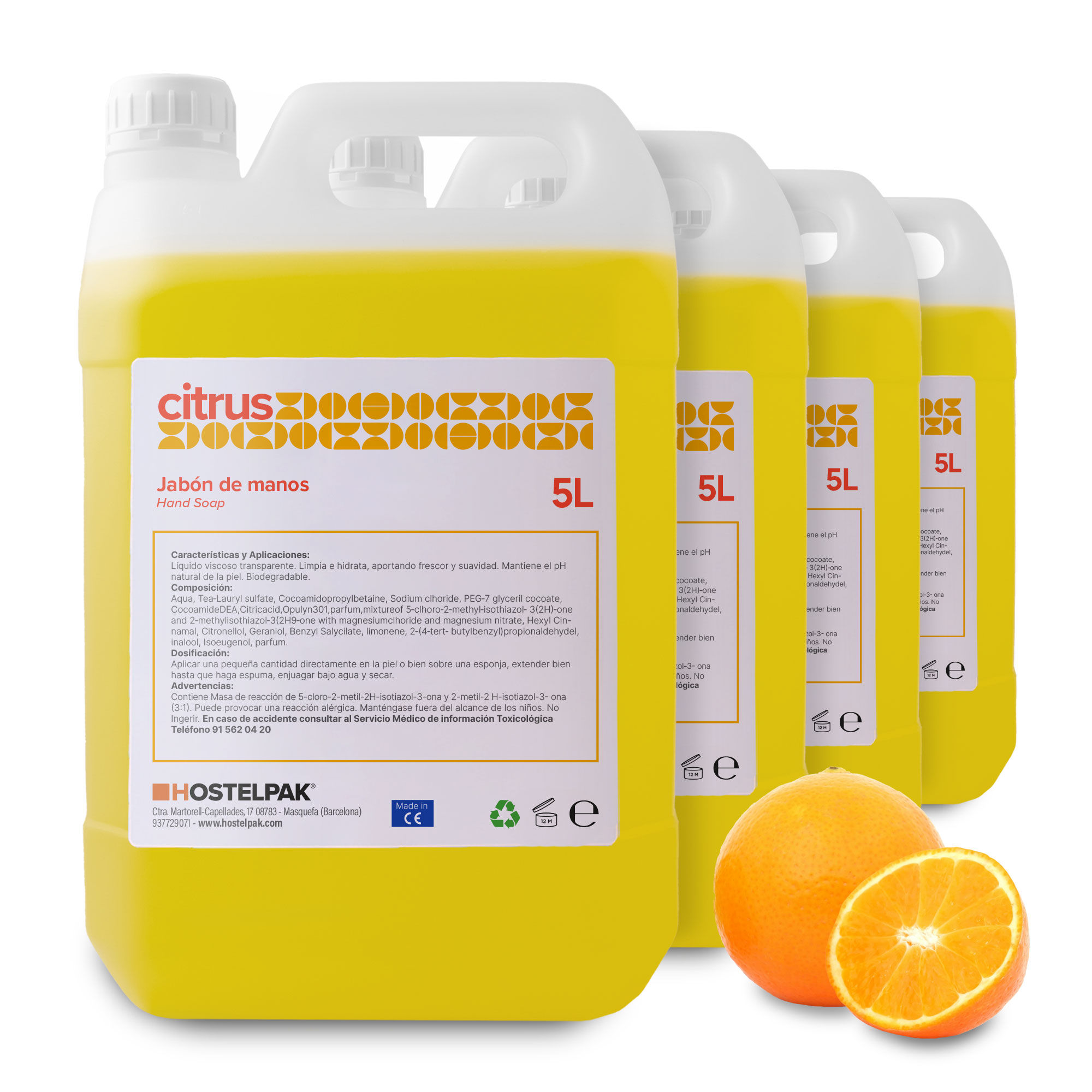 Hostelpak  5L  Jabón de manos Colección Citrus  Amenities hotel