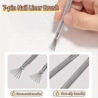 Pincel De Arte De Uñas Profesional Con 7 Puñados Línea Ultrafina Para Dibujar Con Tinta De Gel UV Herramientas De Pintura De Uñas - details 2