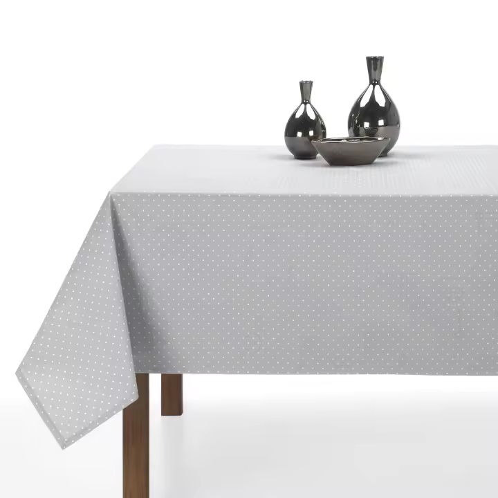 Plusdescanso- Mantel resinado antimanchas Topo Gris. Totalmente hidrófugo, repele el agua y cualquier líquido que se derrame. Diferentes medidas. - 1