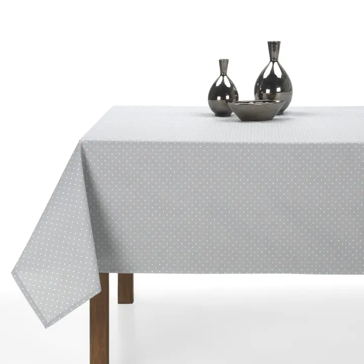 Plusdescanso- Mantel resinado antimanchas Topo Gris. Totalmente hidrófugo, repele el agua y cualquier líquido que se derrame. Diferentes medidas. - 1