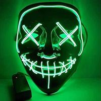 Sandalfon Máscara de Terror con Efecto Horror y Brillo para Fiestas de Halloween y Carnaval, Cumpleaños - LED Mascarilla de la Purga 3 modos de luz,  Siempre encendida, parpadeo lento y parpadeo rápido.  Muy adecuado para el mejor regalo - details 3