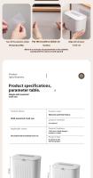 Cesta De Papel Ecológica Con Tapón De Doble Acción Y Asa De Silicona Montada En La Pared Para Almacenamiento Doméstico - details 9
