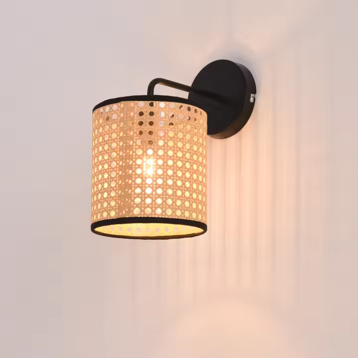 Lámpara de pared Southend moderna 1x E14 40 W metal-plástico 25 x Ø 16 cm - Negro y Beige [lux.pro] - 1