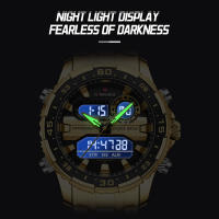 Reloj De Pulsera De Lujo Para Hombre NAVIFORCE NF9234 En Color Negro Y Oro Resistente Al Agua De Acero Inoxidable Cuarzo Deportivo Con Banda De Acero Y Cristal Hardlex - details 13