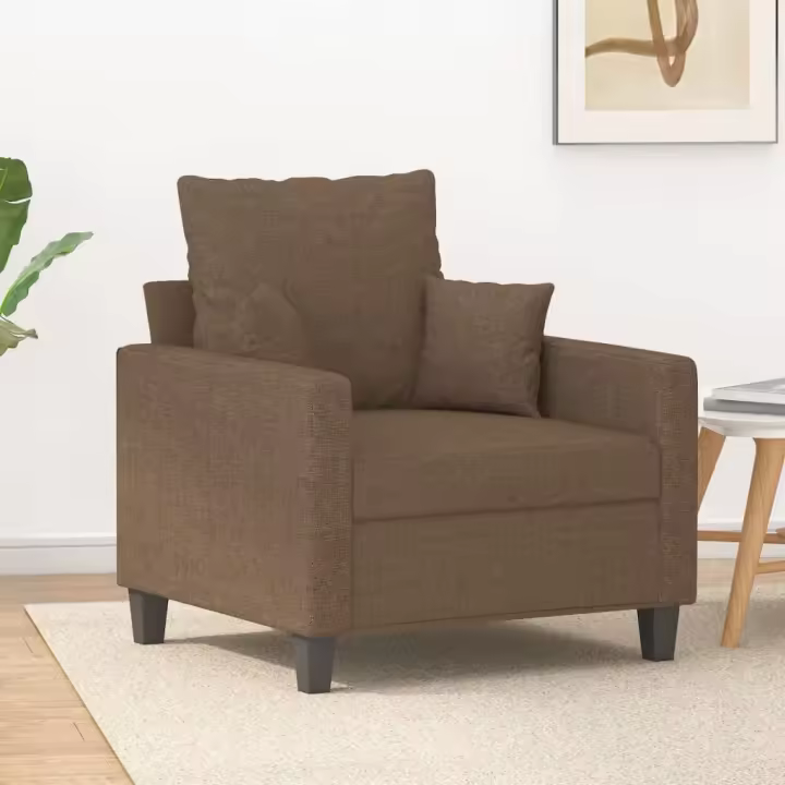 vidaXL Sillón de tela marrón 60 cm - 1